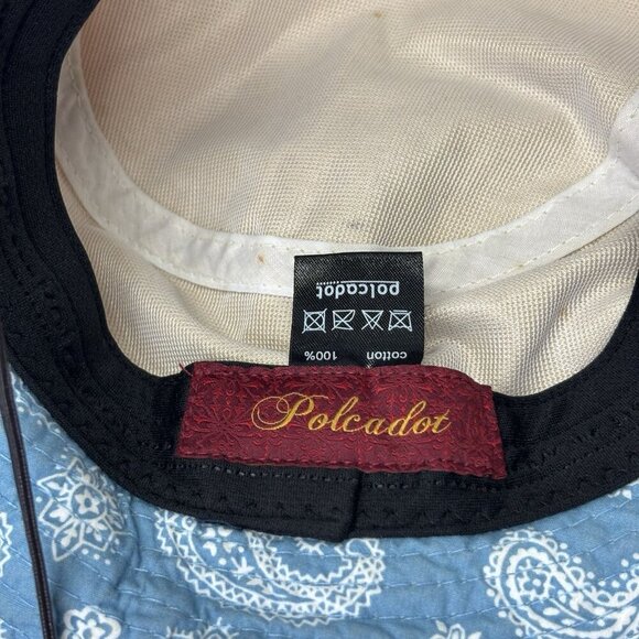 Polcadot Summer Bucket Hat Cap Yellow Blue Summer Garden Hiking Unisex Beach - Picture 8 of 10